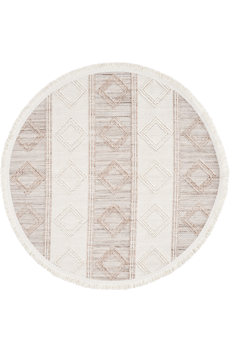 Dolce Vita Halı Bohem 381 Ash 133x133 Daire Halı - Dolce Vita Halı