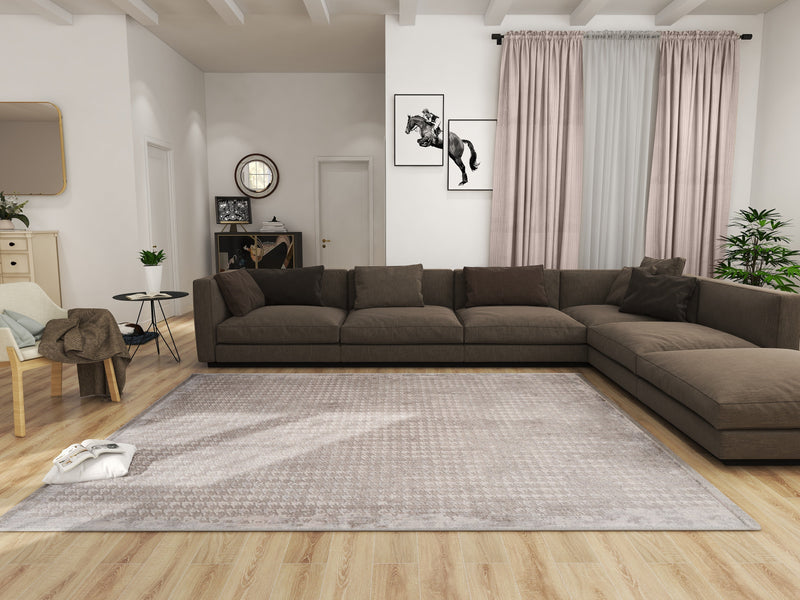Dolce Vita Halı Quadro 3703 Grey - Salon Halısı - Dolce Vita Halı
